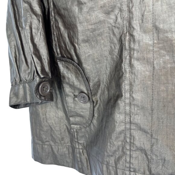 Chico's Metallic Bronze Button-Front Lightweight Jacket Women's Size 2 US L - Picture 2 of 9